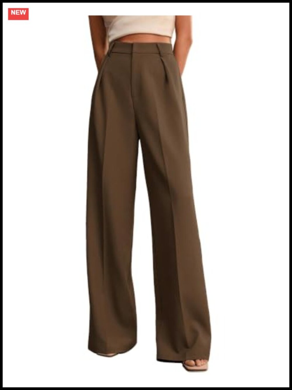 Wide Leg Dress Pants for Women High Waist Palazzo Trousers with Pockets